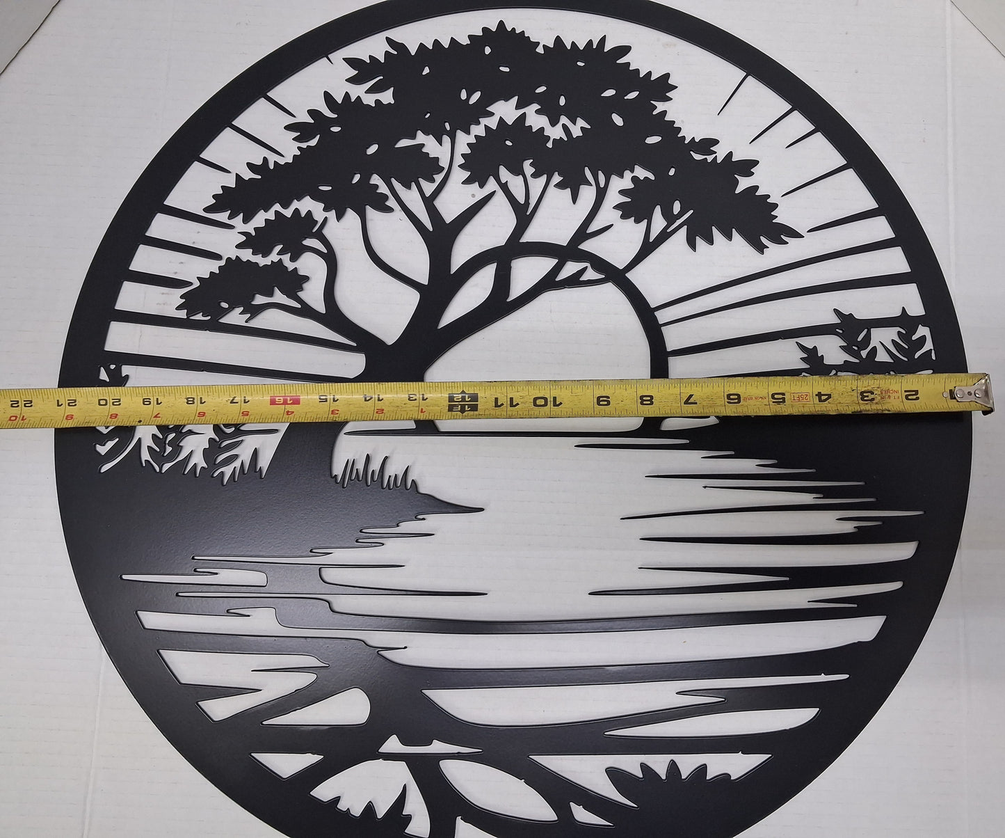 Sunset metal tree art