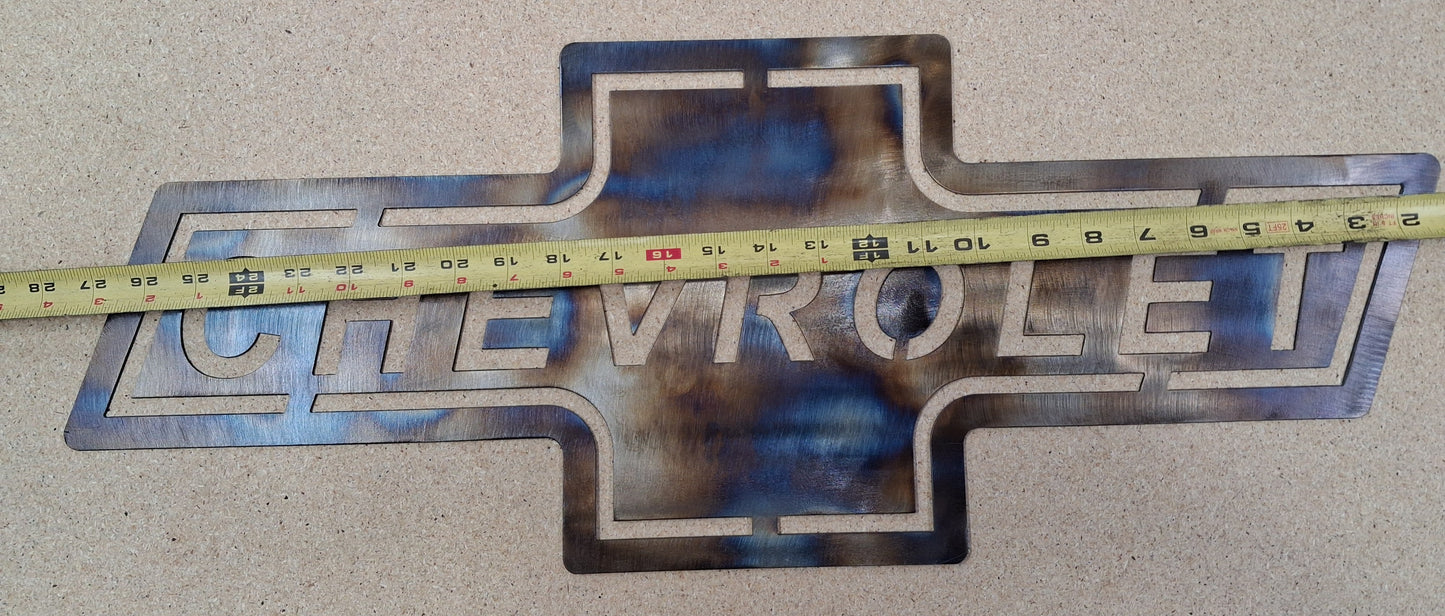 Chevrolet metal wall art sign
