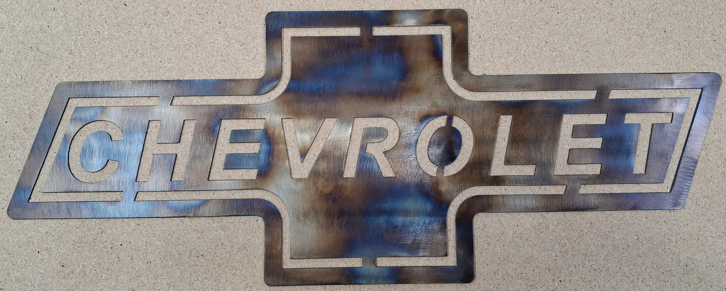 Chevrolet metal wall art sign